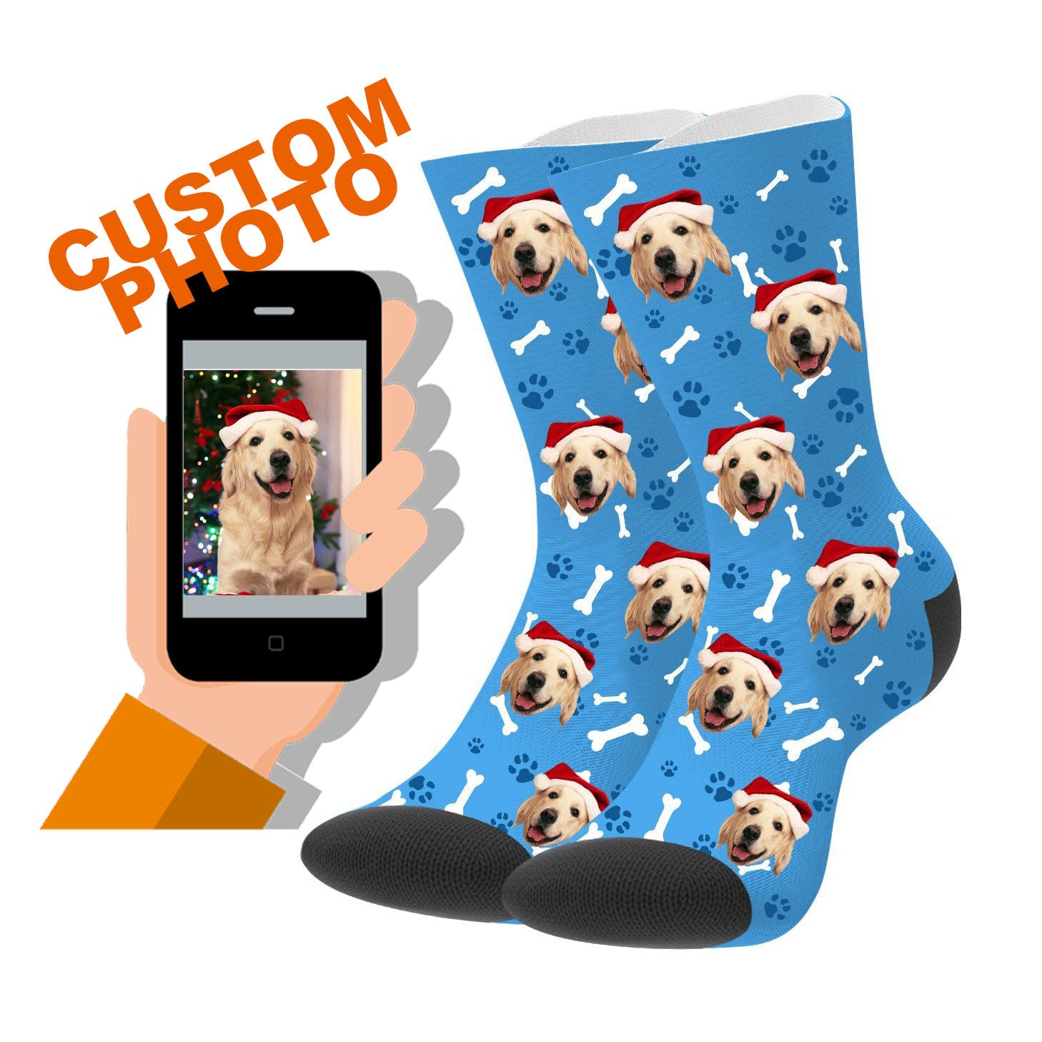 Custom Pet Face Socks - Personalized Pet Memorial Gift & Keepsake
